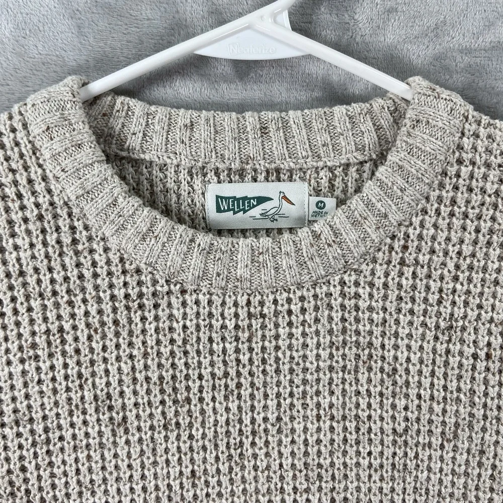 Wellen Sweater Mens Medium Huckberry Crew Neck Chunky Knit Pullover Fisherman
